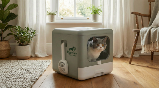 Romsley Enclosed Cat Litter Box with Tray